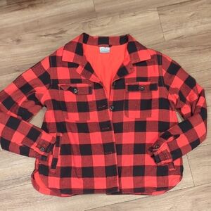 Columbia Red and Black Plaid Women's Jacket